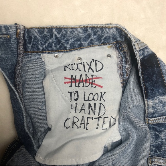 Zara Distressed Front Zip Midi Aysemetrical Denim Jean Skirt Size Small - Picture 16 of 16